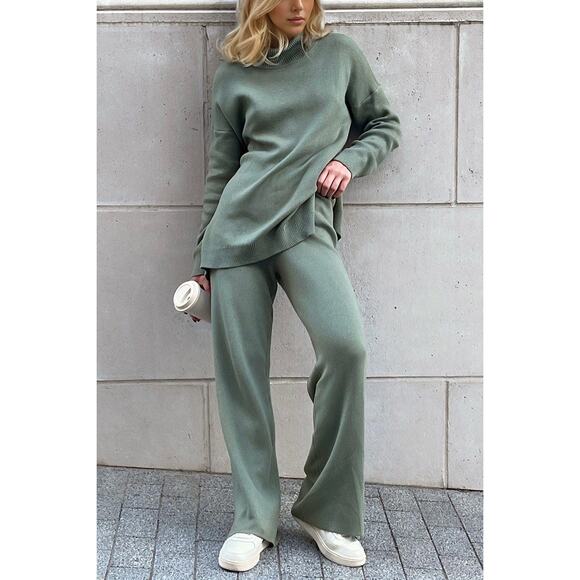 Lush Side Slit Turtleneck Sweater - Picture 2 of 4